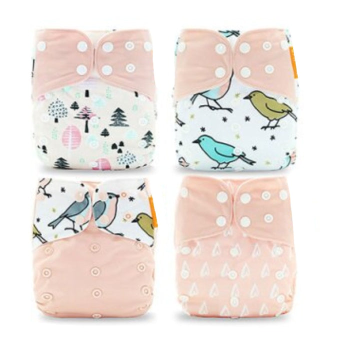 4Pcs Diapers, 4Pcs Inserts and 1Pcs Disposable Liner For 12 to 24 Month Old Babies and Toddlers