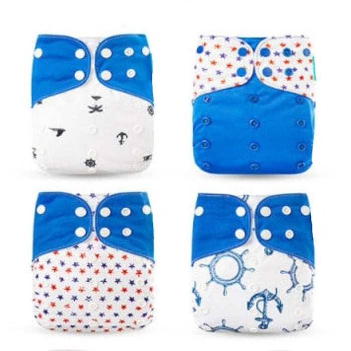 4Pcs Diapers, 4Pcs Inserts and 1Pcs Disposable Liner For 12 to 24 Month Old Babies and Toddlers