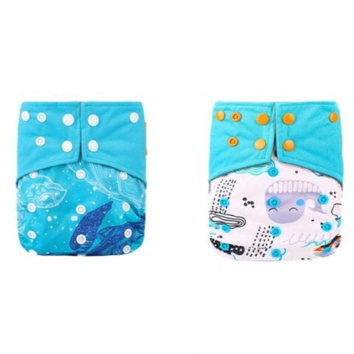 2Pcs Cloth Diaper With 4 Inserts For 12 to 24 Month Old Babies and Toddlers