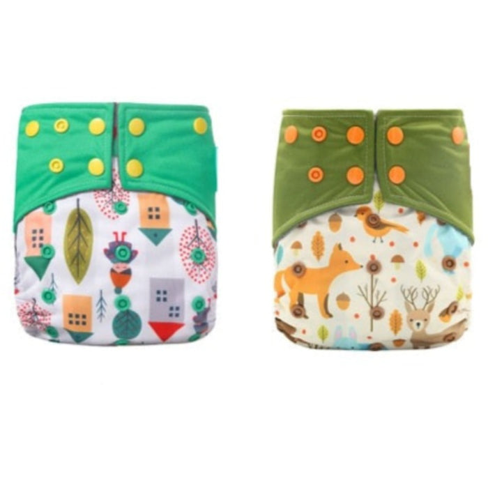 2Pcs Cloth Diaper With 4 Inserts For 12 to 24 Month Old Babies and Toddlers