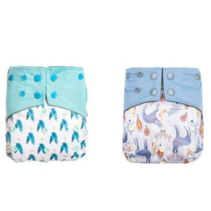 2Pcs Cloth Diaper With 4 Inserts For 12 to 24 Month Old Babies and Toddlers