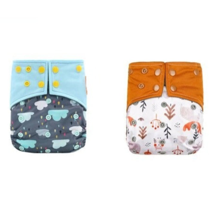 2Pcs Cloth Diaper With 4 Inserts For 12 to 24 Month Old Babies and Toddlers