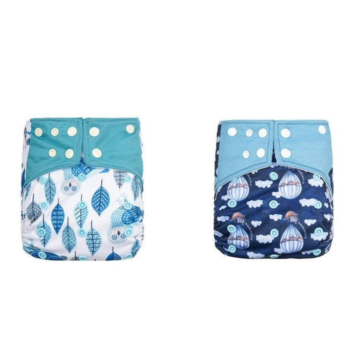 Reusable Suede Cloth Diaper With 2 Packets & 2 Inserts For 0 to 6 Month Old Babies